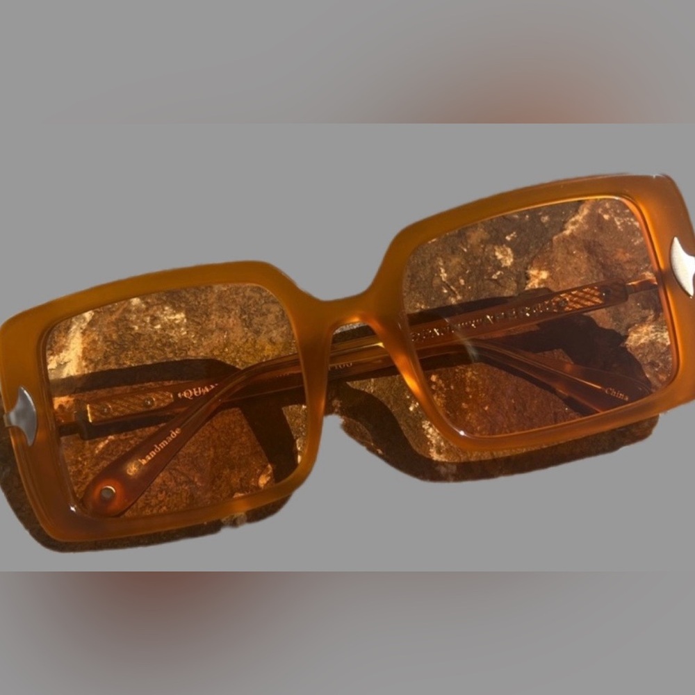 Elegant Brown Square Sunglasses ,Quann X Apercu, limited edition